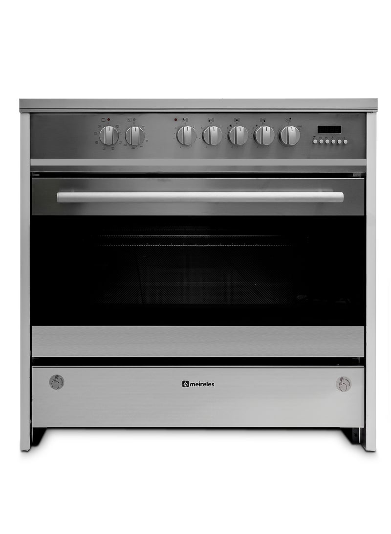 WELLGAS WellGas Free Stand Oven, 90 * 60Cm, 5 Electric Burners,116L Portuguese, Safety, Steel - ECW 95  SS - Image 1