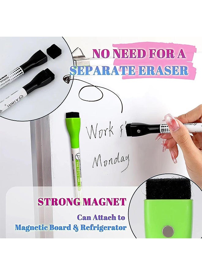 MXN 8 Pcs Erasable Markers, 0.7mm Fine Tip Whiteboard Markers with Eraser, Ultra Fine Tip Magnetic Dry Erase Markers  Whiteboard Markers with Erasers Cap for School Office and Home - Image 3