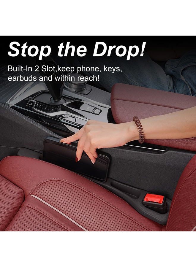 Tesdluy Car Seat Gap Filler Set of 2, Multifunctional Seat Side Gap Seam Filler Organizer with Phone Holder, Universal Fit Fill The Gap Between Seat & Console for Car, SUV, Truck - Image 3
