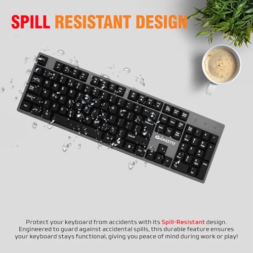 Amkette Lexus Neo Keyboard Mouse Combo Wired for Laptops, PCs, & USB-Compatible Devices | UV-Coated, Long-Lasting, Anti-Fade Keys | Spill-Resistant Design | Multimedia Keys | Comfortable Typing (Grey) - Image 5