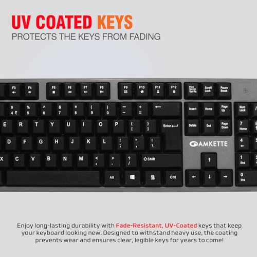 Amkette Lexus Neo Keyboard Mouse Combo Wired for Laptops, PCs, & USB-Compatible Devices | UV-Coated, Long-Lasting, Anti-Fade Keys | Spill-Resistant Design | Multimedia Keys | Comfortable Typing (Grey) - Image 4