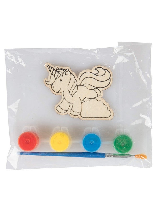 SCS Direct Unicorn & Dragon Wood Painting Kits (24Ct) Perfect Goodie Bag Party Favors For Kids Birthday Party Each Has A Wood Craft Paints Brush & Sticker For Boys & Girls Kids Multiitem Party Favor Packs - Image 5