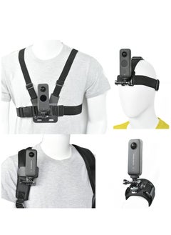 Generic Camera Accessory Kit Chest Mount Wrist Strap Backpack Clip Mount for Insta360 One X3/One X2/Insta360 One RS/Go2 Compatible with GoPro Hero 11/Hero 9/ Hero 8/Hero 7  - Image 1