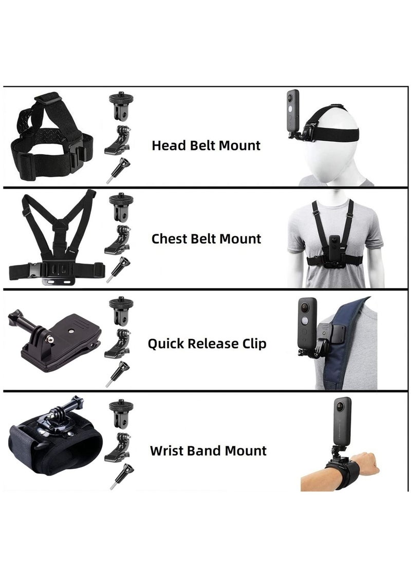 Generic - Camera Accessory Kit Chest Mount Wrist Strap Backpack Clip Mount for Insta360 One X3/One X2/Insta360 One RS/Go2 Compatible with GoPro Hero 11/Hero 9/ Hero 8/Hero 7 - Image 1