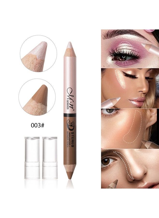 3 Pcs Highlight Contour Stick set, 6 Colors 2 in 1 Dual-ended Makeup Shading Stick, Multi-Color Concealer Shadow Pen, 3D Body Face Brightens Shades Pencil, Contour Concealer Highlighter Stick