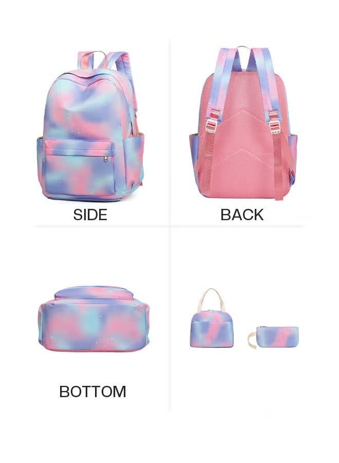 مجموعة من ثلاثة أقطاع حقيبة مدرسية جديدة للمدرسة الابتدائية / المدرسة الثانوية الإعدادية / المدرسة الثانوية / حقيبة الطالب حقيبة ظهر جامعية لطيفة غير رسمية للبنات - Image 2