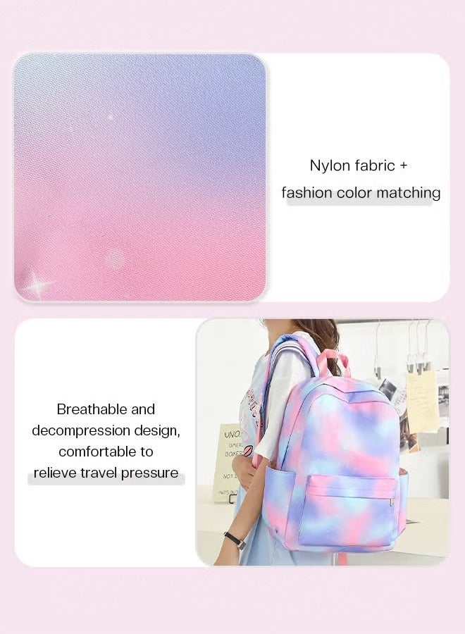 مجموعة من ثلاثة أقطاع حقيبة مدرسية جديدة للمدرسة الابتدائية / المدرسة الثانوية الإعدادية / المدرسة الثانوية / حقيبة الطالب حقيبة ظهر جامعية لطيفة غير رسمية للبنات - Image 3