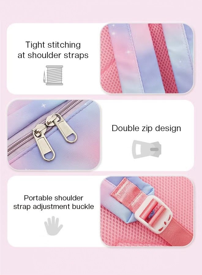 مجموعة من ثلاثة أقطاع حقيبة مدرسية جديدة للمدرسة الابتدائية / المدرسة الثانوية الإعدادية / المدرسة الثانوية / حقيبة الطالب حقيبة ظهر جامعية لطيفة غير رسمية للبنات - Image 4