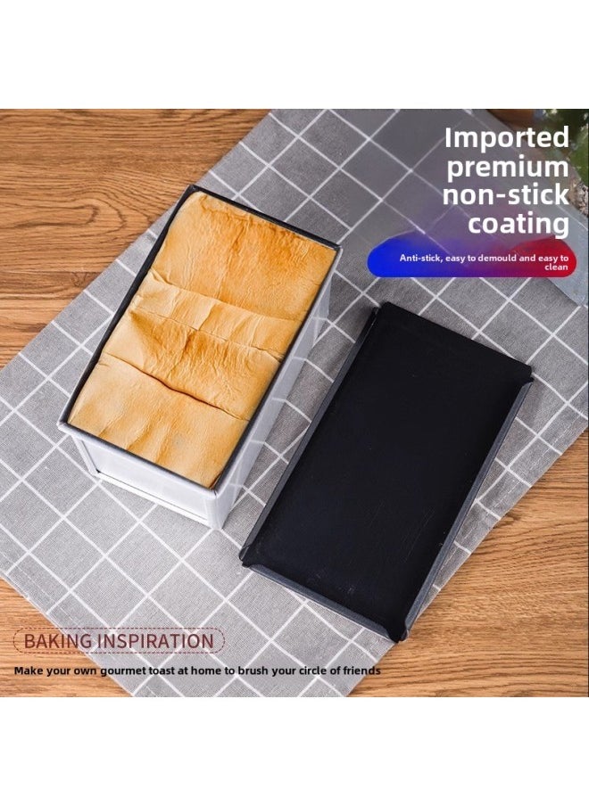 Generic - New Wheat Non-stick 450g Tusi Box With Lid 1000g Non-stick Toast Box Square Bag 1200g Bread Baking Mold-Color:600g Premium Non-stick With Lid - Image 1