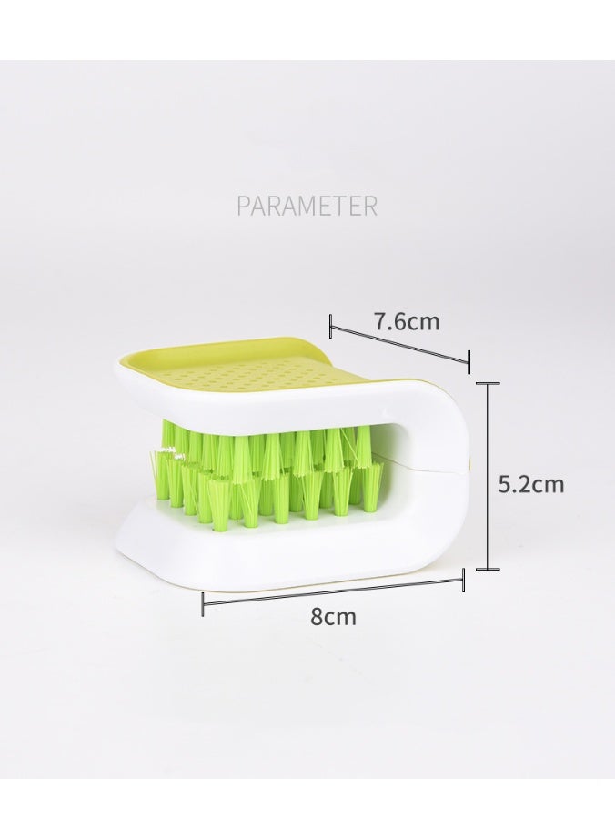 HOMESTAR U-Shaped Double-Sided Knife Cleaning Brush - Household Kitchen Utensil Scrubber For Chopsticks Forks Spoons, Blade Brush Knife Cleaner Chopsticks and Fork Cleaning Cutlery Utensil Bristle Scrubber,  Food-Safe Plastic Scrubber With Hard Bristles ,Multifunctional  Brush , Green 8*7.6*5.2cm - Image 1