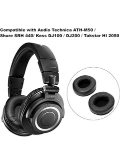 erorex 1 Pair Protein Leather Ear Cushions Compatible With Audio Technica Ath M50 Shure Srh440 Koss Dj100 Takstar Earphones Ear Pads  - Image 2