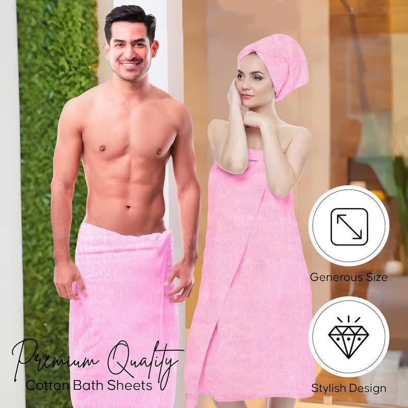 YRALY Pink Bath Sheets Extra Large (35x70 Inches), 100% Ring-Spun Cotton, 600 GSM - Super Soft, Highly Absorbent, Premium Hotel Quality Bath Towels Set of 2 - Image 4