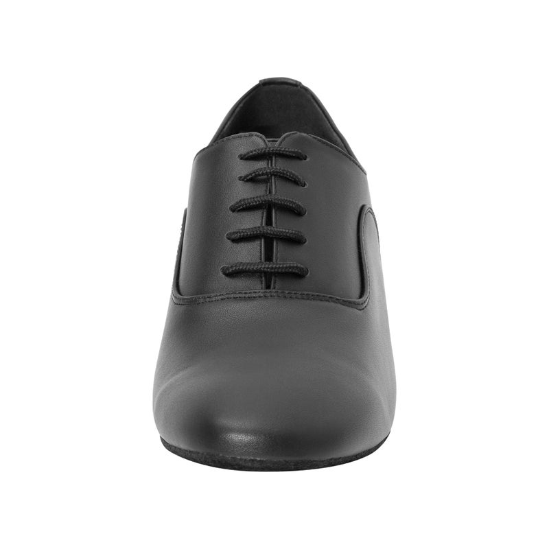 Linodes Men's Latin Dance Shoes 1 Inch Leather Sole Ballroom Salsa Tango Waltz Character Shoe-Black-10M - Image 3