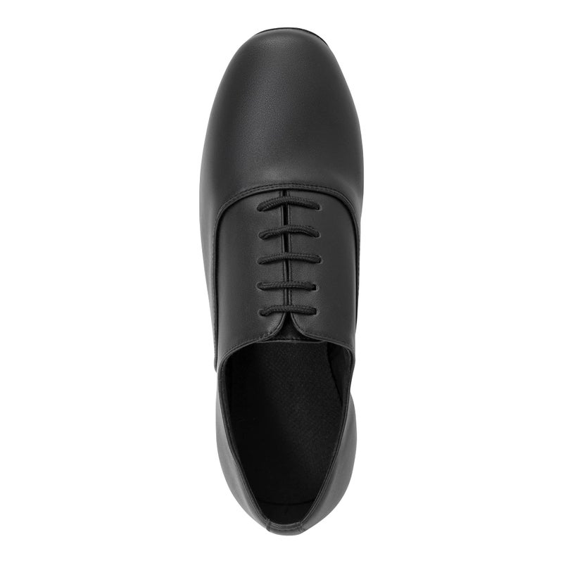 Linodes Men's Latin Dance Shoes 1 Inch Leather Sole Ballroom Salsa Tango Waltz Character Shoe-Black-10M - Image 4