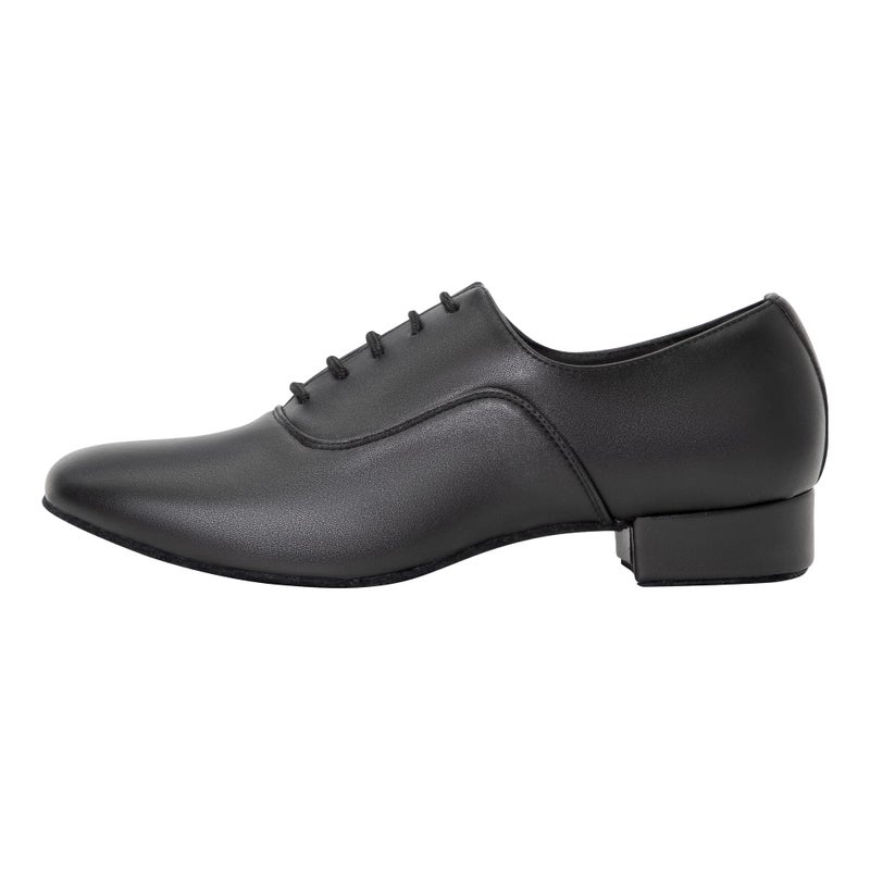 Linodes Men's Latin Dance Shoes 1 Inch Leather Sole Ballroom Salsa Tango Waltz Character Shoe-Black-10M - Image 2
