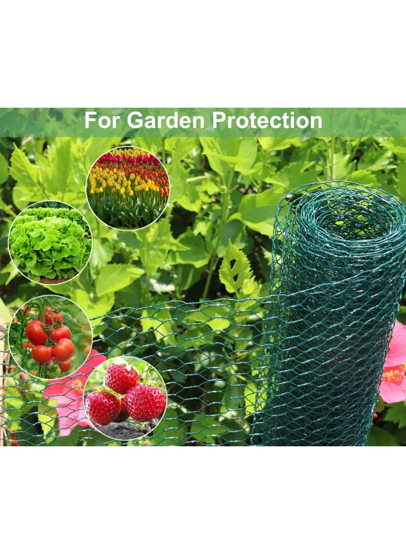 Barakah سلك دجاج لترتيبات الزهور، شبكة سلكية سداسية مطلية بـ PVC مجلفن، شبكة مرنة ومقاومة للصدأ لتسييج الحدائق، مشاريع DIY، ديكور المنزل (أخضر، 15.7 × 157 بوصة) - Image 4