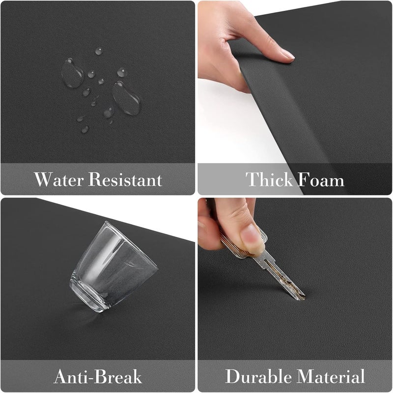 HappyTrends 2 PCS Kitchen Mat Cushioned Anti-Fatigue Floor Mat, Heavy Duty Ergonomic Comfort Foam Standing Mat, Waterproof Non-Slip Kitchen Rugs for Home, Office(17.3"x39"+17.3"x39",Black) - Image 5