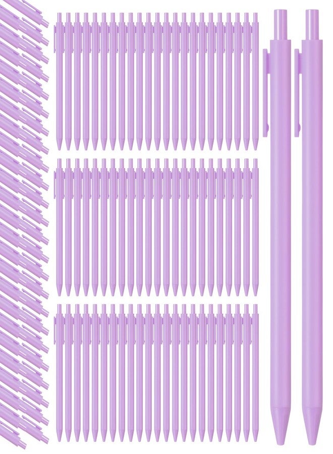 Teling 100 Pcs Ballpoint Pens Retractable Comfortable Cute Stylish Writing Pens in Medium Point 1.0 mm for Office Supplies(Light Purple) - Image 1
