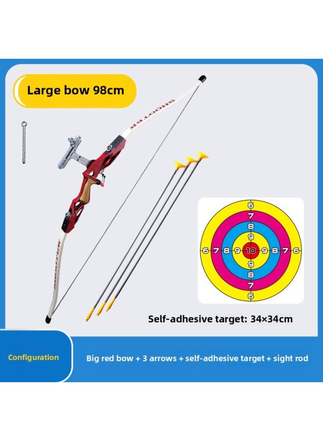 Children's Day Gift Sucker Bow And Arrow Archery Toy Suit Parent-Child Competitive Shooting Outdoor Group Building Recurve Bow-Color:A Big Red Bow 3 Arrows - Image 1