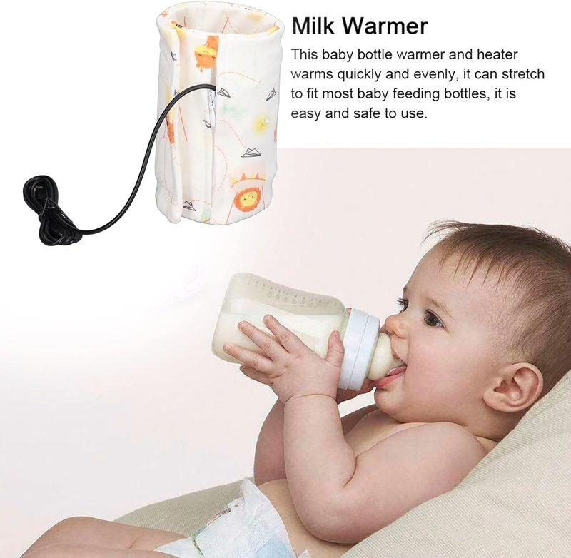 comfrt Portable Bottle Warmer, USB Baby Bottle Warmer Keeper for Car Tavel(Lion) - Image 3