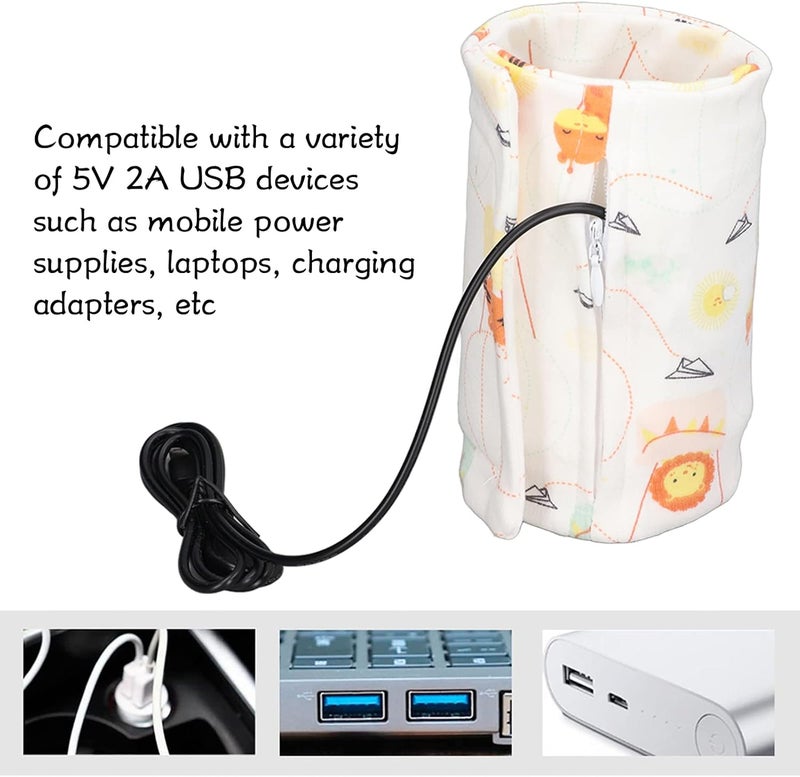comfrt Portable Bottle Warmer, USB Baby Bottle Warmer Keeper for Car Tavel(Lion) - Image 4
