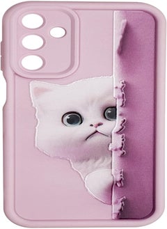 Silicon TPU Case Camera Protection with 3D Cheerful Prints For Samsung Galaxy A15 4G (Hidden Cat)