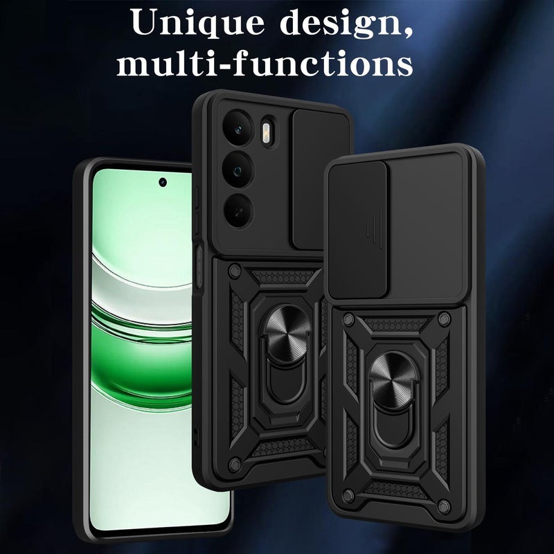 إيروريكس جراب هاتف Realme C71 4G بتصميم كاميرا منزلقة مصنوع من مادة TPU+PC (فضي) - Image 2