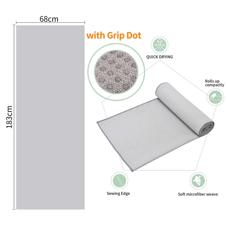CYCLXY 3 Pack Yoga Mat Towels with Grip Dot, Hot Yoga Towel Non Slip Yoga Mat Towel Non-Slip Sweat Absorbent Anti-Slip Yoga Towel for Bikram,Pilates - Image 2