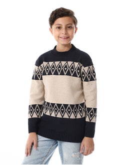 Caesar Wool Boys Pullover With Multi Design  - Image 1