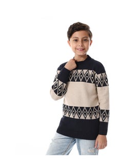 Caesar Wool Boys Pullover With Multi Design  - Image 2