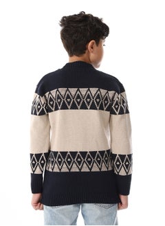 Caesar Wool Boys Pullover With Multi Design  - Image 4