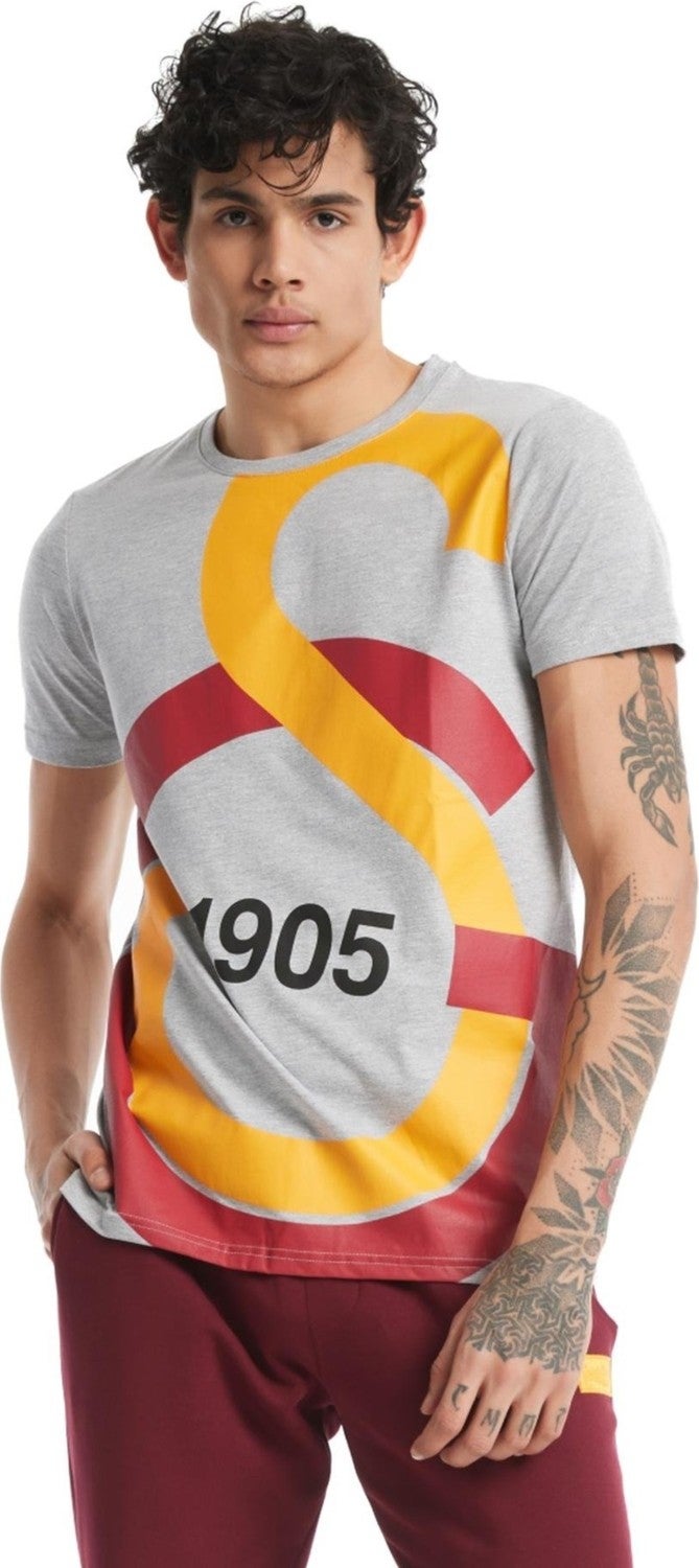 Galatasaray Licensed Large Logo Gray T-Shirt - Image 3