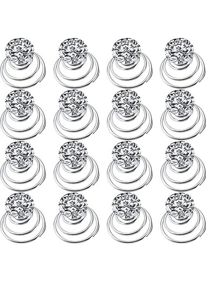 Belicia BELICIA 12 Pieces Rhinestone Crystal Twisters Set Spiral Hair Pin Silver Coil for Wedding, Bridal, Prom, Party and Special Occasion with Clear Container - Image 1