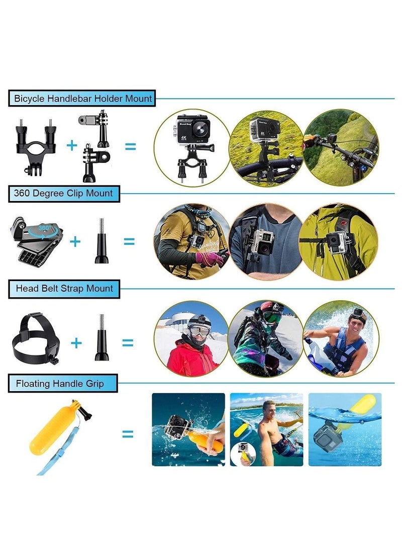 50-In-1 Outdoor Sports Action Camera Accessories Kit for GoPro Hero4/3/2/1 Common Camcorder Bundles - Image 3