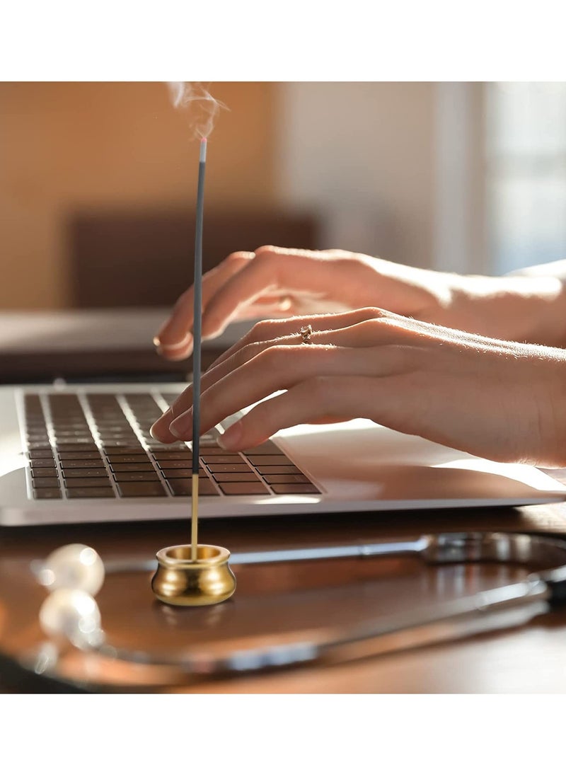 SOLARAE 6 Pcs Incense Burner Holder Incense Cone Stick Burner Brass Incense Holder for Sticks Gold Chinese Incense Burner Mini Metal Ash Catcher - Image 5