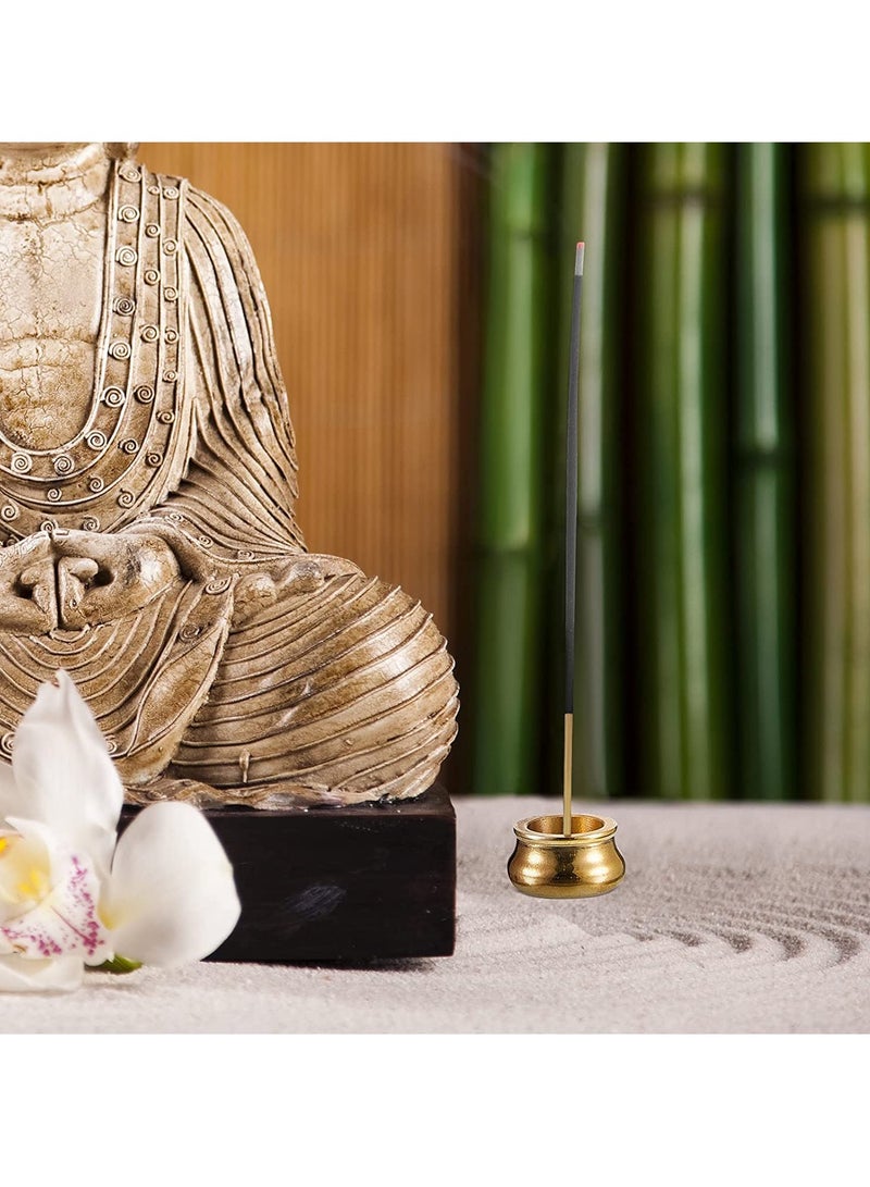 SOLARAE 6 Pcs Incense Burner Holder Incense Cone Stick Burner Brass Incense Holder for Sticks Gold Chinese Incense Burner Mini Metal Ash Catcher - Image 4