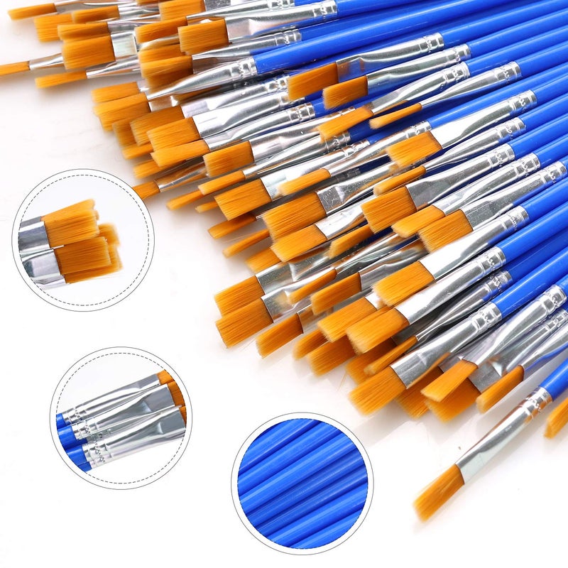 AROIC Paint Brushes Set,120 pcs Nylon Hair Brushes for Acrylic Oil Watercolor Artist Professional Painting Kits - Image 2