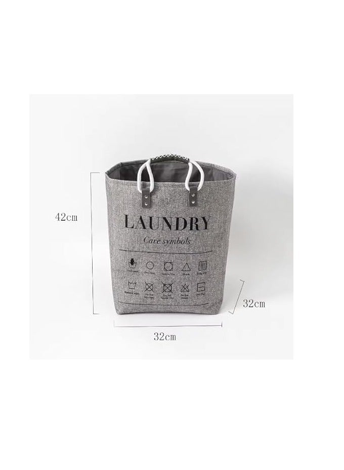 Spaceshoop Small Laundry Basket, 50L Foldable Laundry Hamper Organizer with Handles, Fashion Portable Laundry Basket in Bedroom, Laundry Room, Closet, Bathroom, College Dorm - Image 5