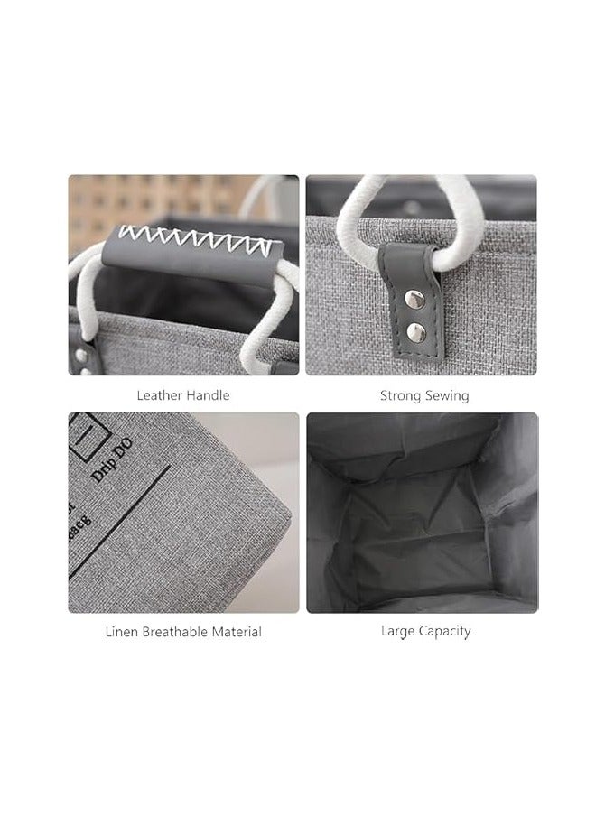 Spaceshoop Small Laundry Basket, 50L Foldable Laundry Hamper Organizer with Handles, Fashion Portable Laundry Basket in Bedroom, Laundry Room, Closet, Bathroom, College Dorm - Image 2