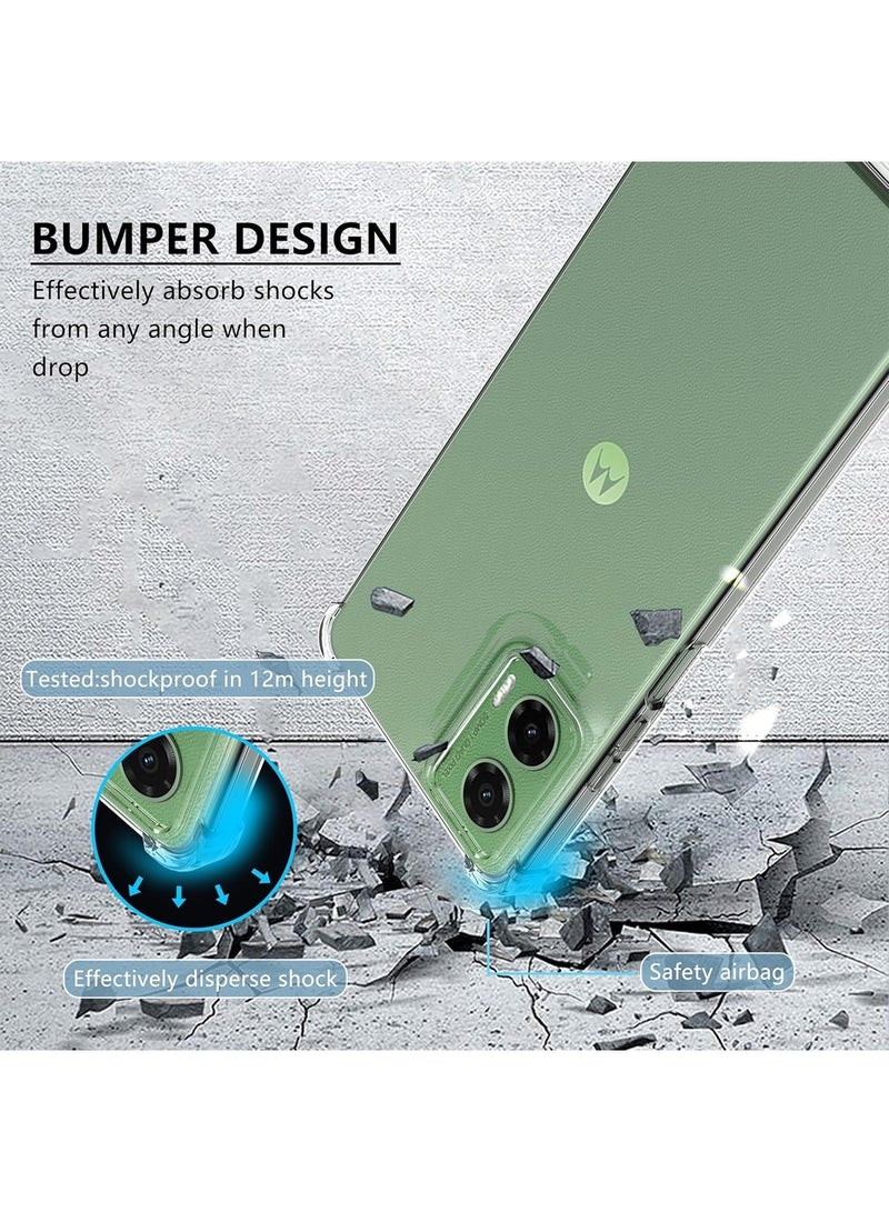 Techie حافظة زوايا TPU لهاتف موتورولا موتو G35 5G مع حماية عدسة الكاميرا غطاء خلفي شفاف واقي - Image 3