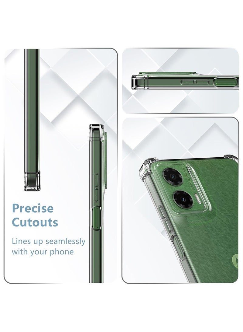 Techie حافظة زوايا TPU لهاتف موتورولا موتو G35 5G مع حماية عدسة الكاميرا غطاء خلفي شفاف واقي - Image 4