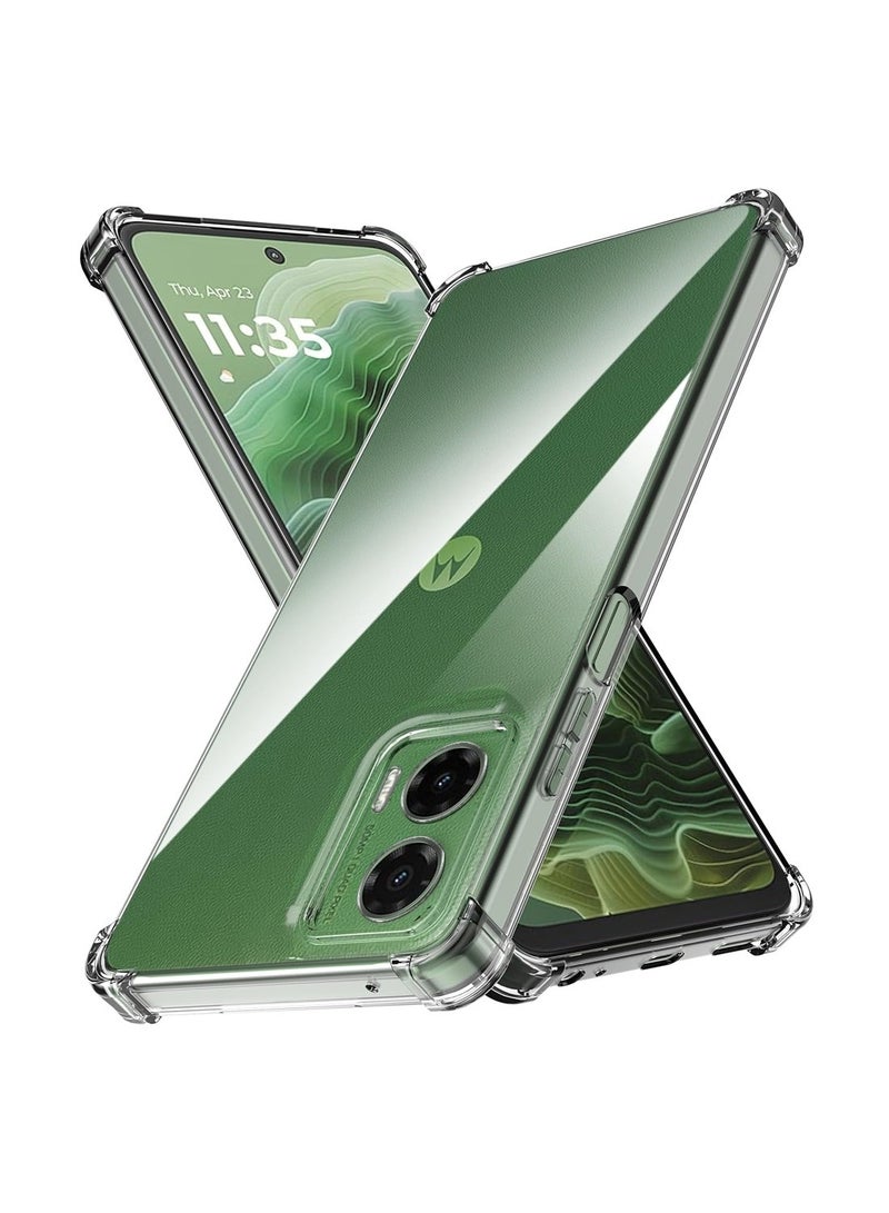 Techie حافظة زوايا TPU لهاتف موتورولا موتو G35 5G مع حماية عدسة الكاميرا غطاء خلفي شفاف واقي - Image 1