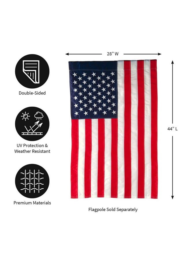 Evergreen Flag - Evergreen American Flag 44-Inch X 28-Inch House Size | Heavy Duty Outdoor Premium 310D | Embroidered Stars And Stripes And Quadruple Stitched Edge | Usa Residential Or Commercial - Image 1