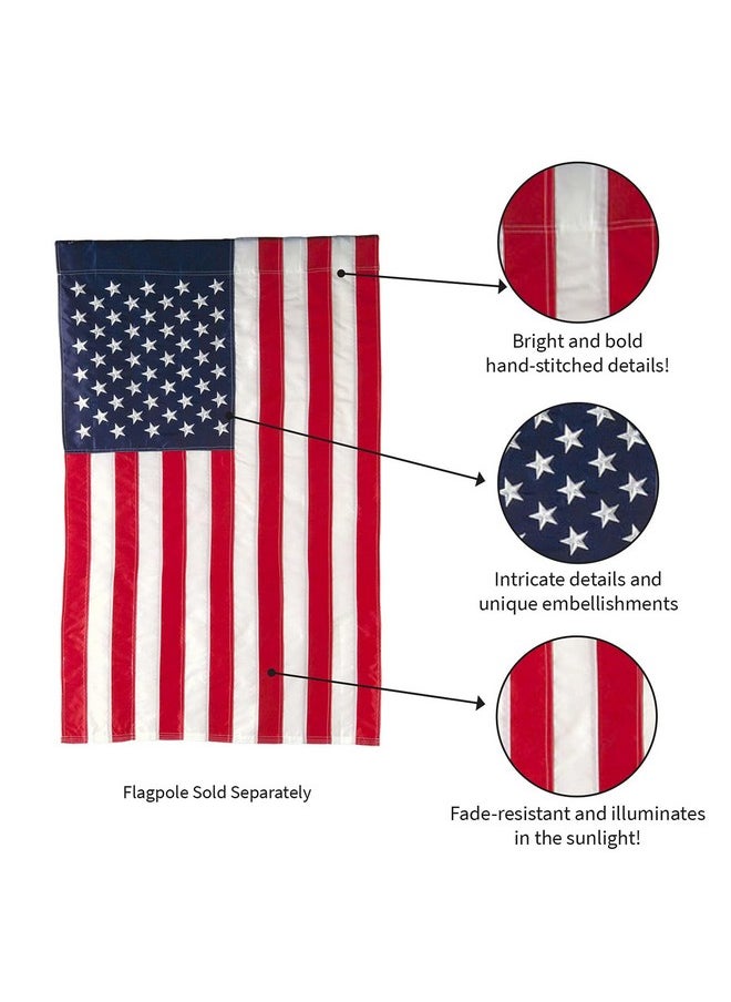 Evergreen Flag - Evergreen American Flag 44-Inch X 28-Inch House Size | Heavy Duty Outdoor Premium 310D | Embroidered Stars And Stripes And Quadruple Stitched Edge | Usa Residential Or Commercial - Image 1