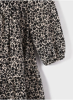 LC WAIKIKI Crew Neck Patterned Long Sleeve Girl Dress  - Image 3