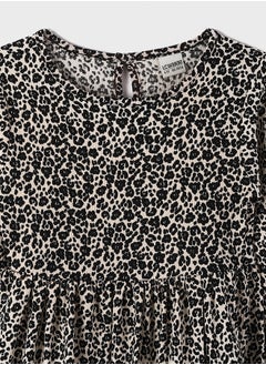 LC WAIKIKI Crew Neck Patterned Long Sleeve Girl Dress  - Image 4