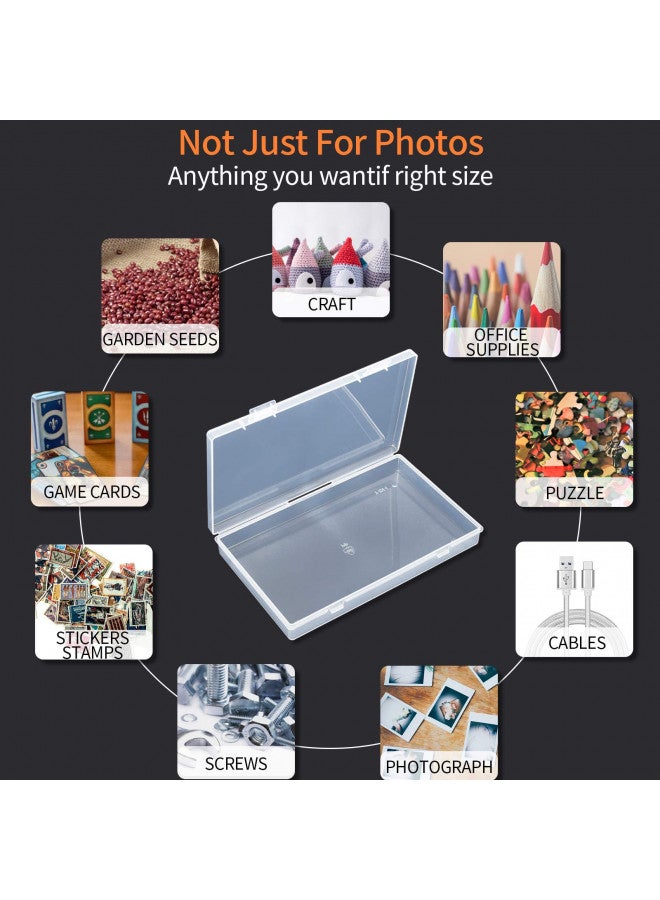 Gbivbe Photo Storage Box 4" x 6", 18 Inner Photo Case Extra Large Photo Organizer Acid-Free Photo Box Keeper Storage Case, Plastic Craft Storage Box for Stickers Stamps Seeds (18 Boxes, Clear) - Image 1