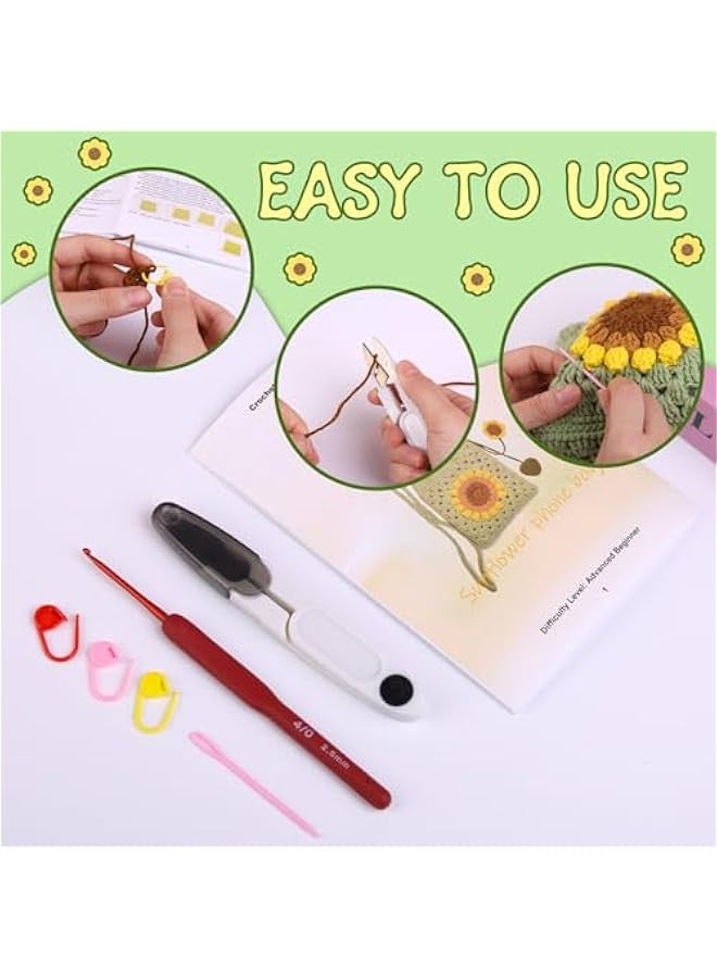 Beginner's Crochet Kit - Complete Set with Yarn, Hook, and Accessories for Adult DIY Crafting, Includes Video Tutorials - Image 4
