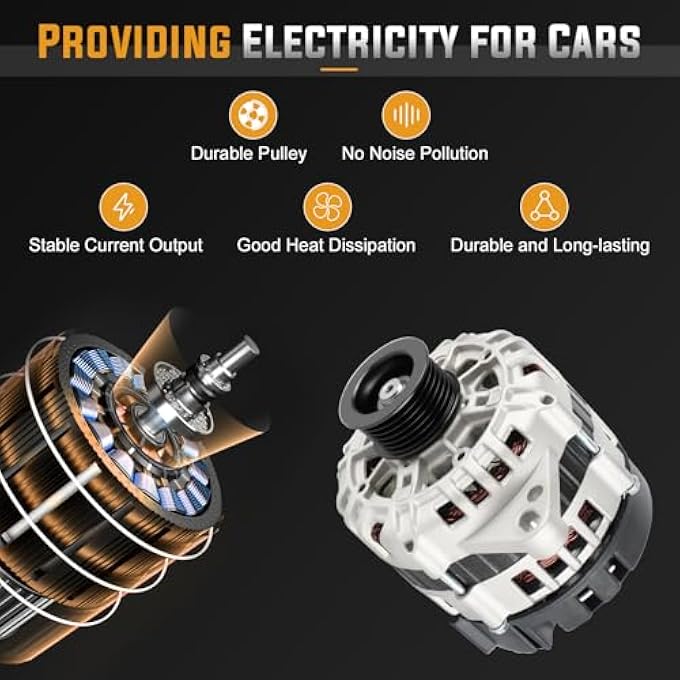 ILONPA Alternator Replacement Compatible with 2004-2008 Chevrolet AVEO, 2005-2008 Pontiac WAVE, 2004-2008 Suzuki Swift Replace ADR0337, 96540542, 96838439, 96954113, 400-12215, 8483 - Image 5