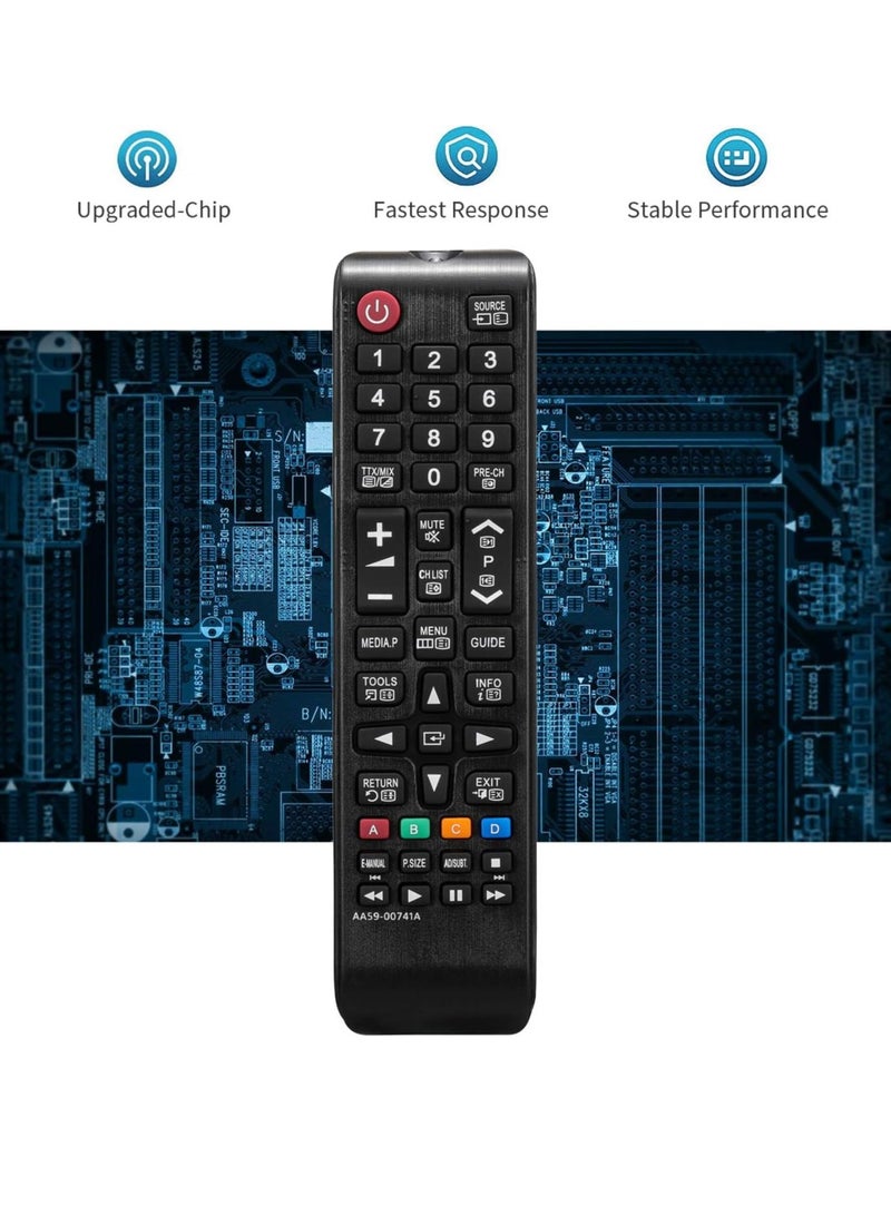 Universal Replacement Remote Control AA59-00741A for Samsung Smart TV - No Setup Required - With Battery